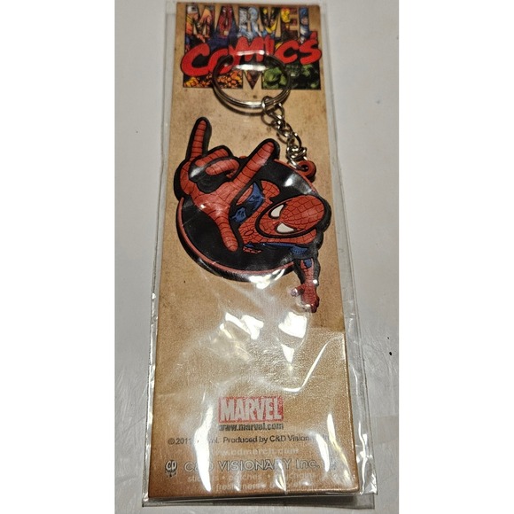 Marvel Comics Spider-Man Keychain - C&D Visionary - New on Card - Picture 1 of 1